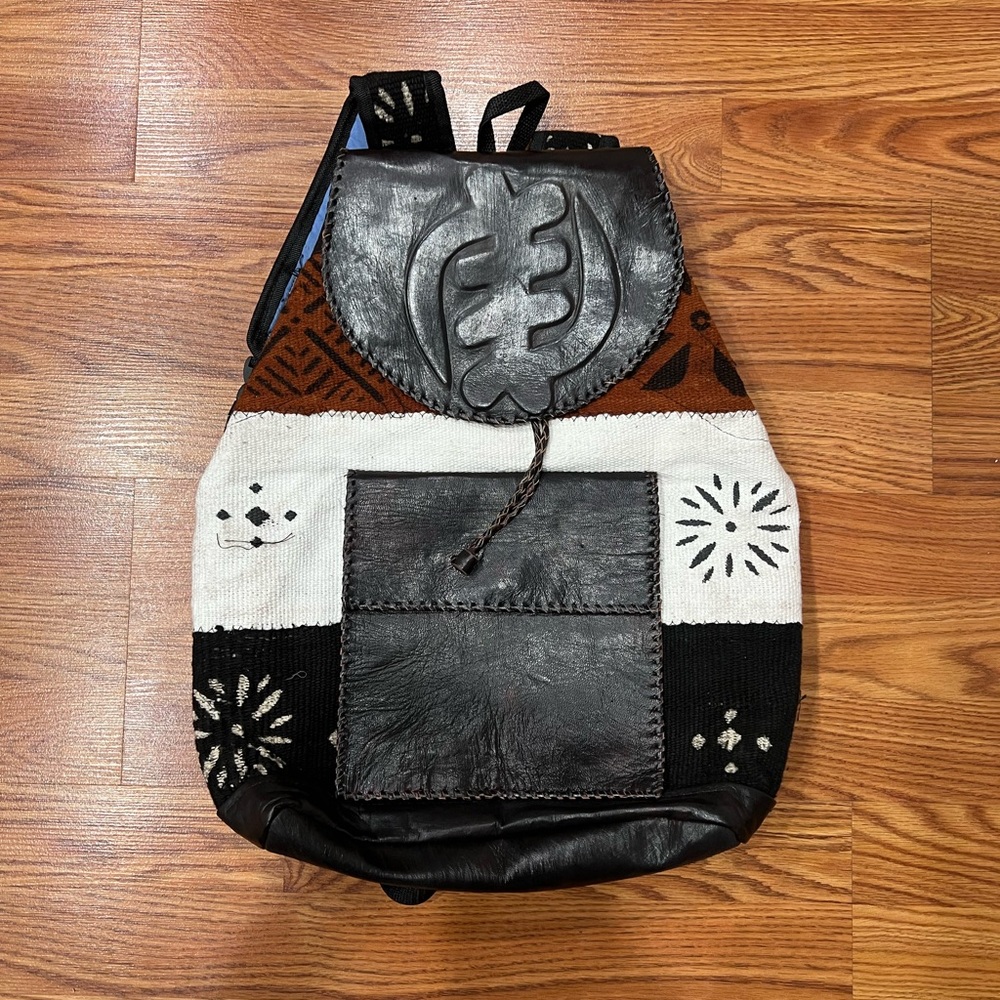 Authentic handmade Kente cloth backpack